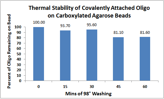 Parallume Thermal Stability of Oligo on Carboxylated Agarose Beads
